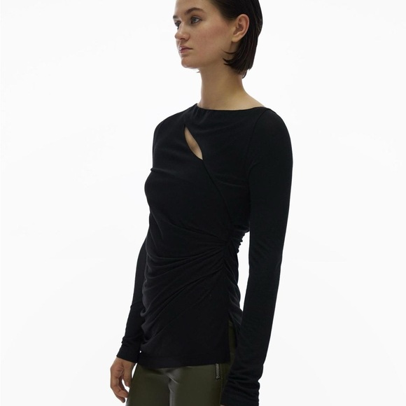 Helmut Lang Scala Asymmetrical Top - Basalt Black Sz XS NWT - Picture 2 of 12